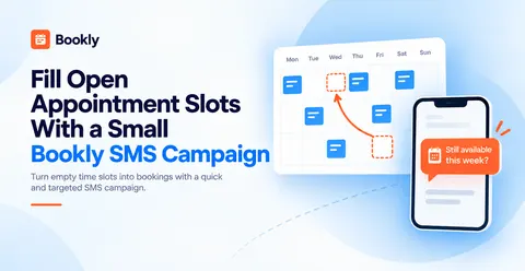 Illustration d’une petite campagne SMS invitant les clients à réserver des créneaux libres