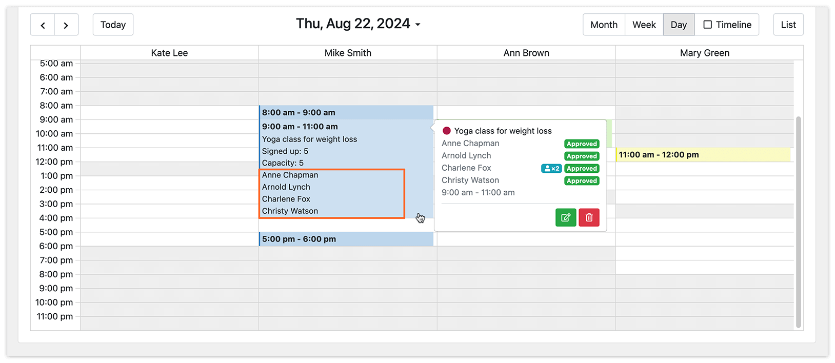 Bookly Calendar – Appointment with many participants