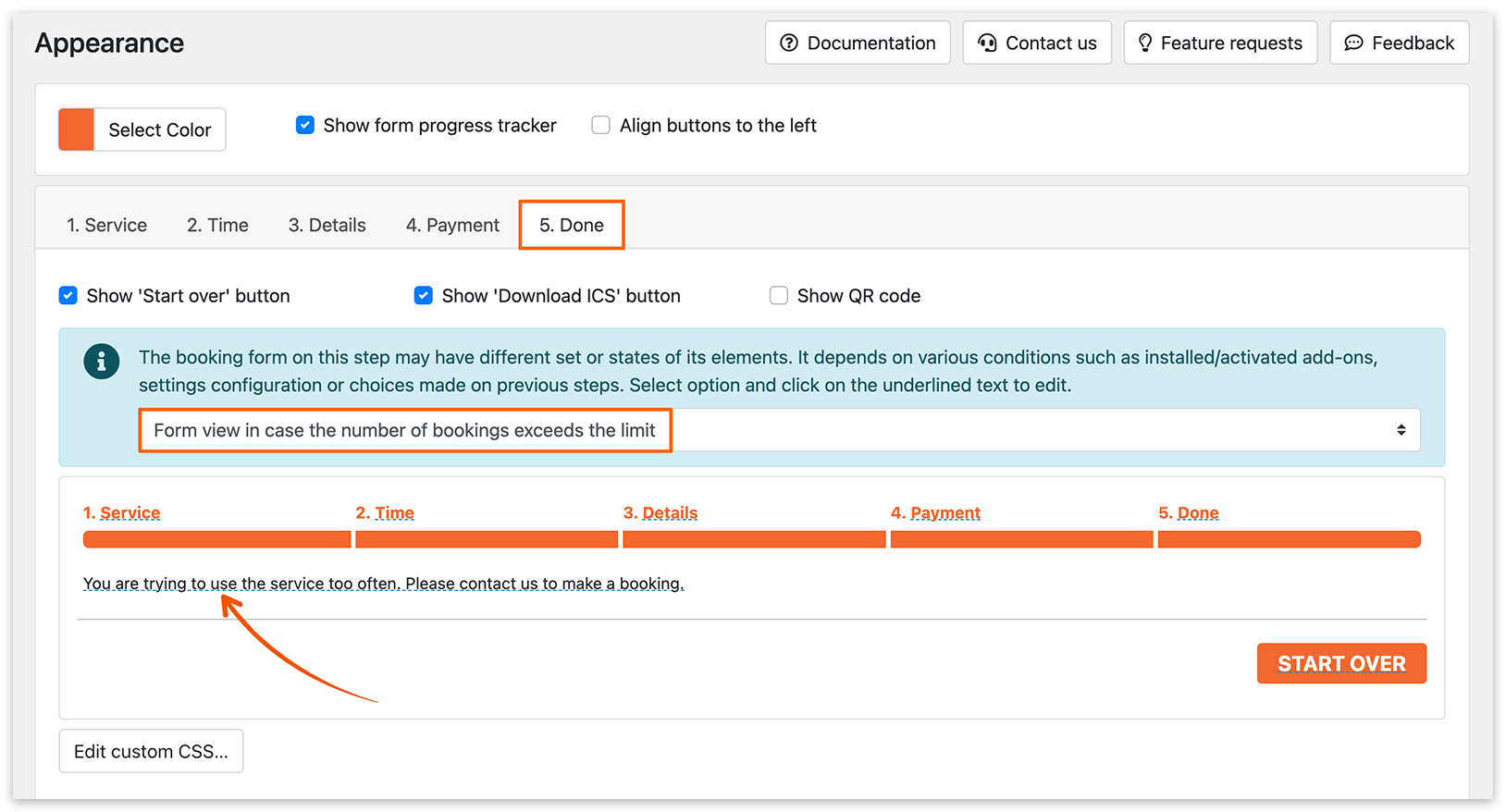 Bookly PRO Appearance section