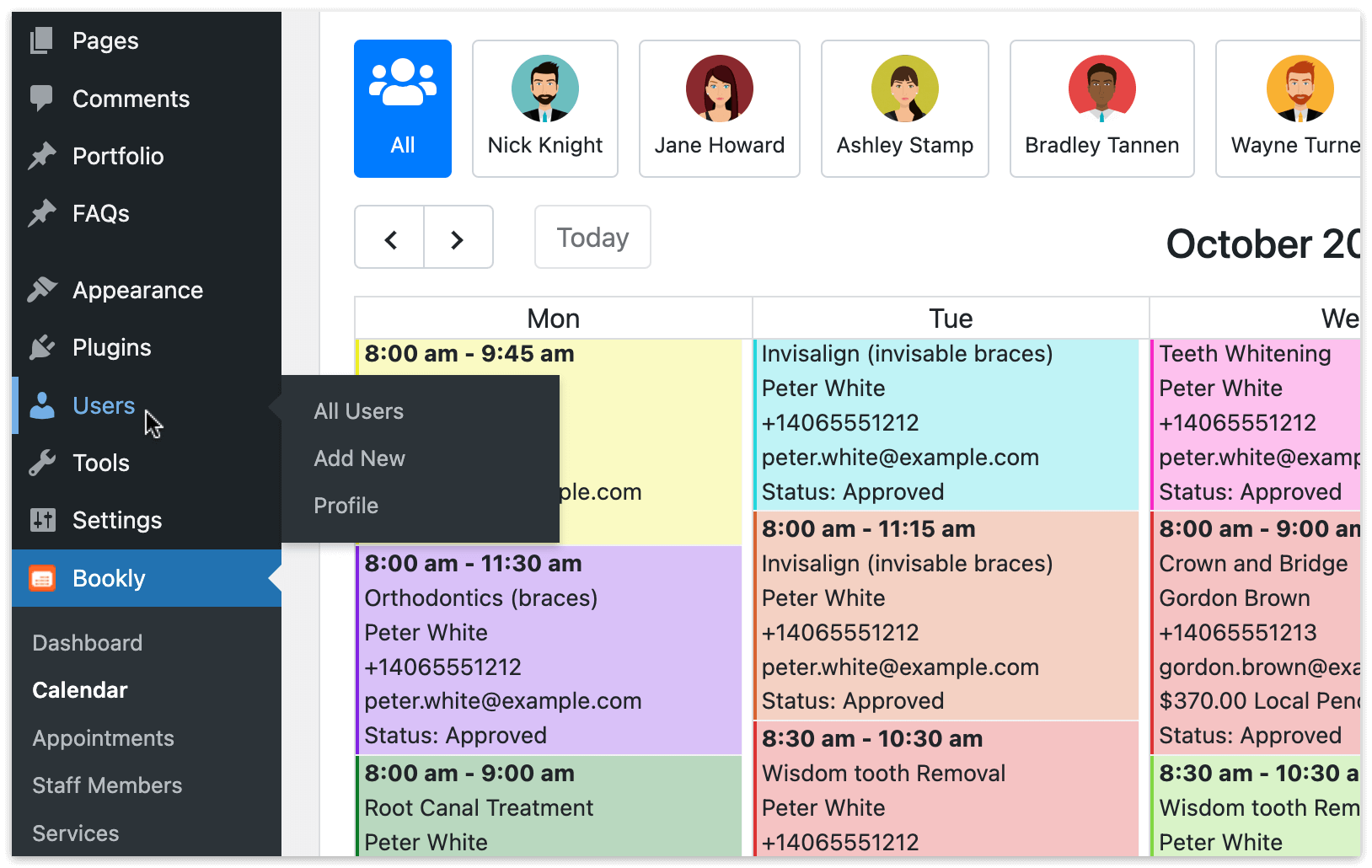 Wordpress sidebar menu – Users