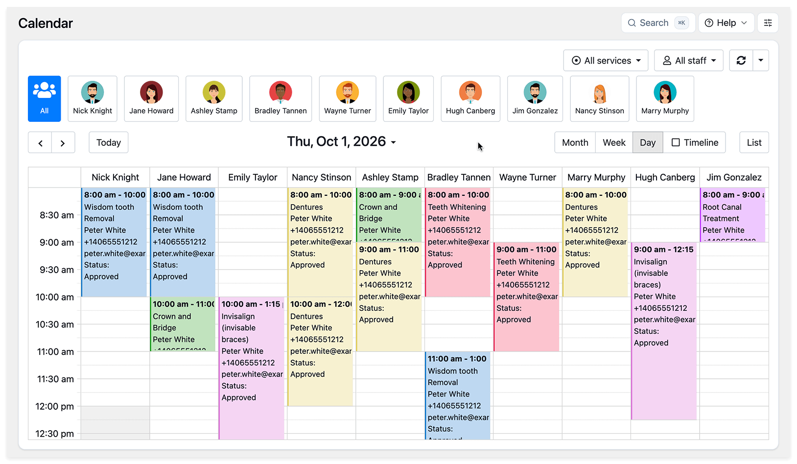 Calendrier Bookly dans le panneau d’administration WordPress
