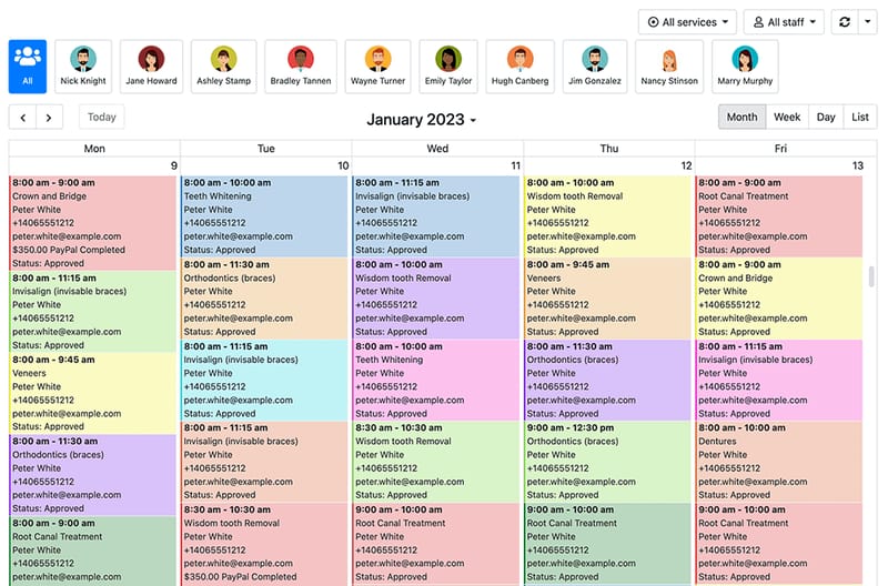 User-friendly admin panel in Bookly