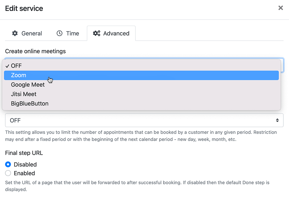 Zoom- und Google-Meet-Integration in Bookly