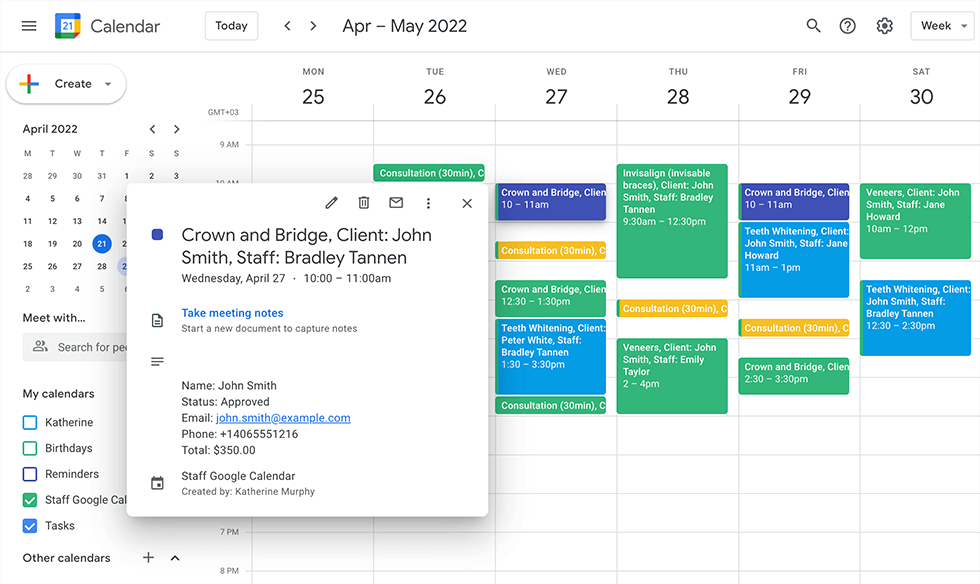 Google-Kalender-Integration in Bookly