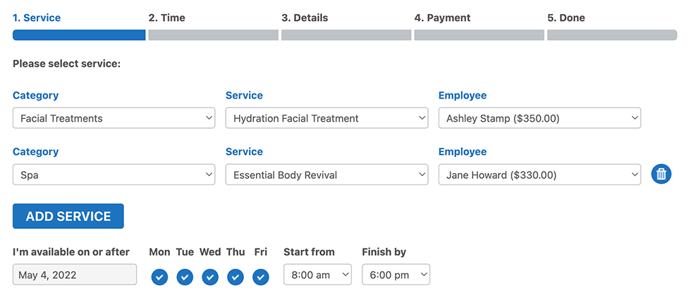 Bookly Chain Bookings