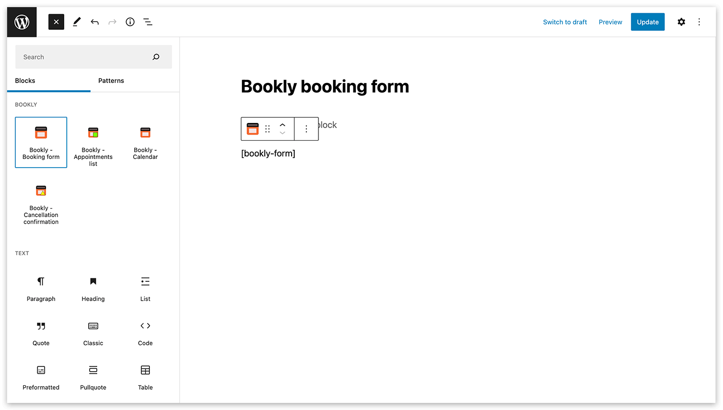 Add unlimited number of Bookly booking forms on your site