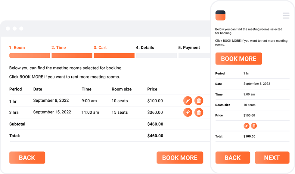 Mobile-friendly booking form