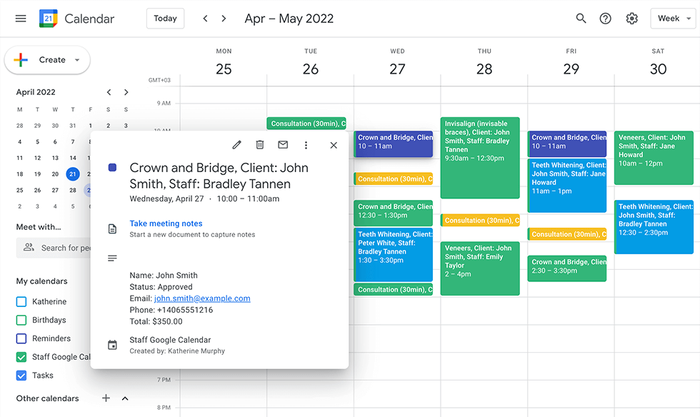Google calendar integration in Bookly