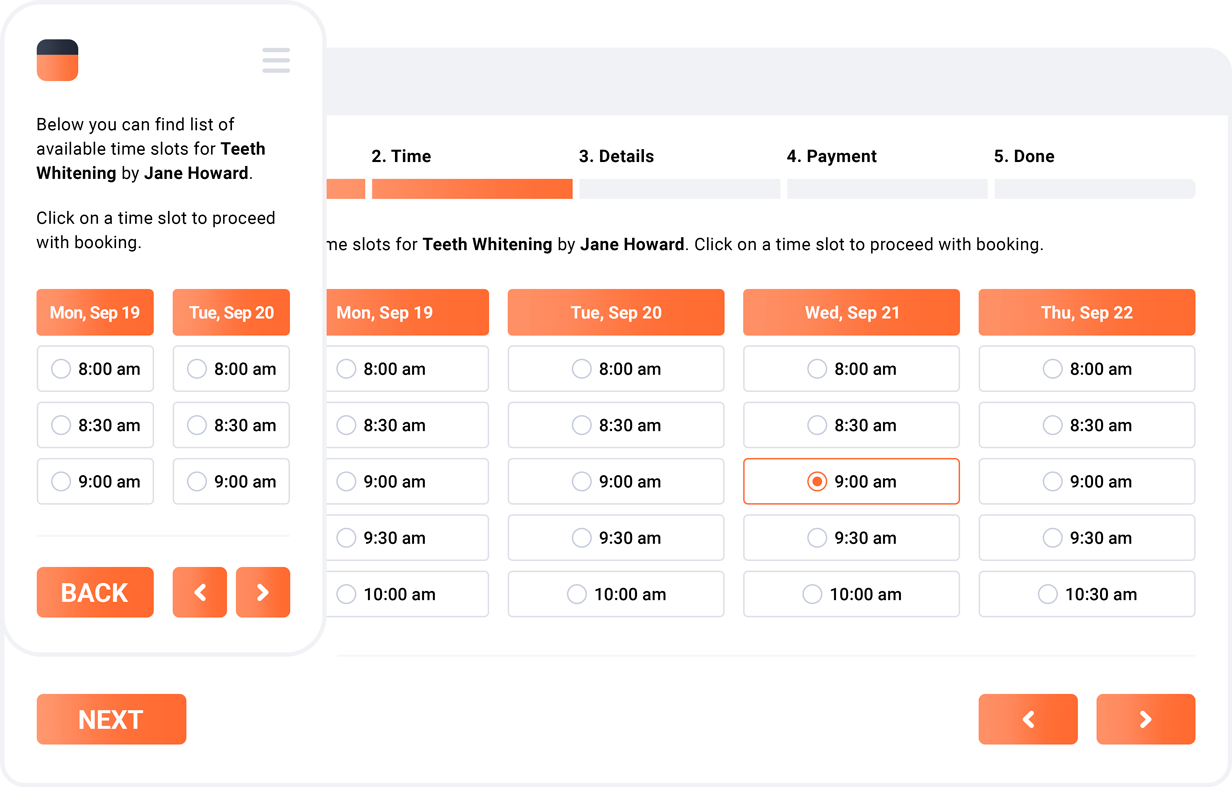 Mobile-friendly Bookly booking form