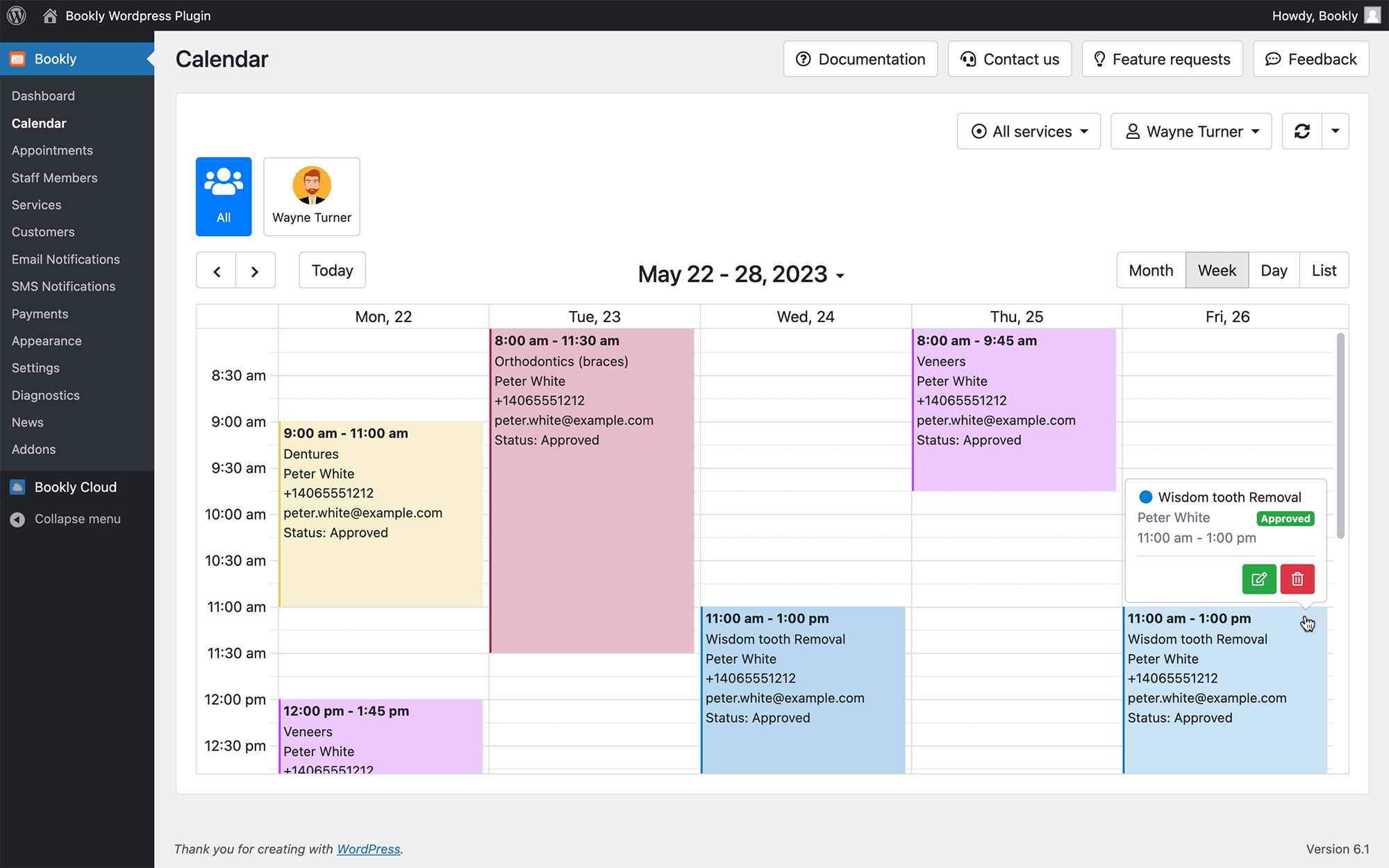 Allow staff members to manage their profiles and calendars in Bookly