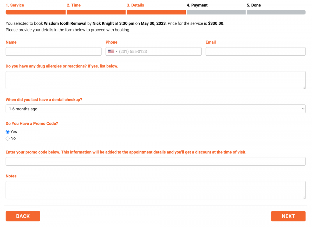 Various types of custom fields in your booking form - Bookly
