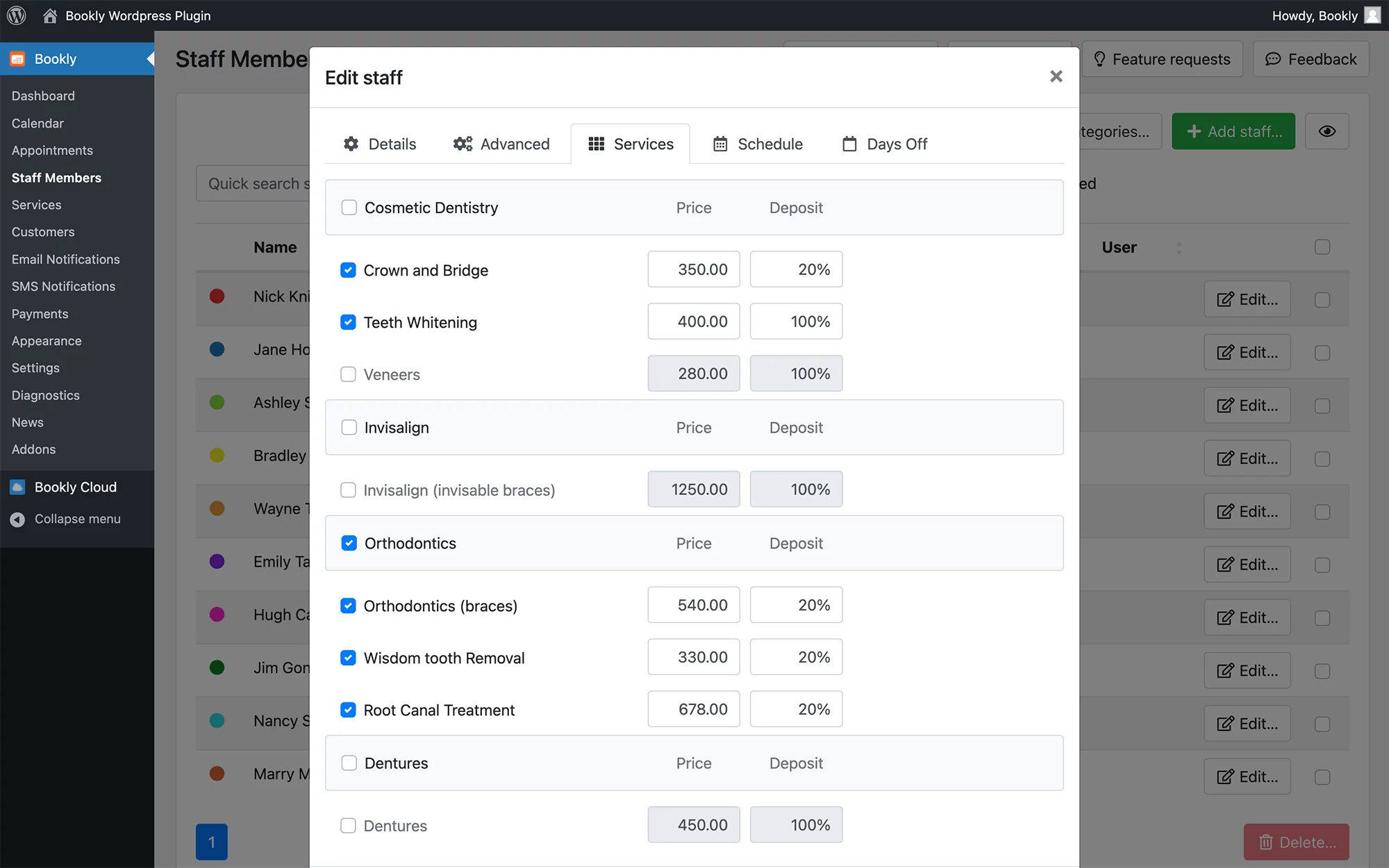 Accept deposit payments in Bookly