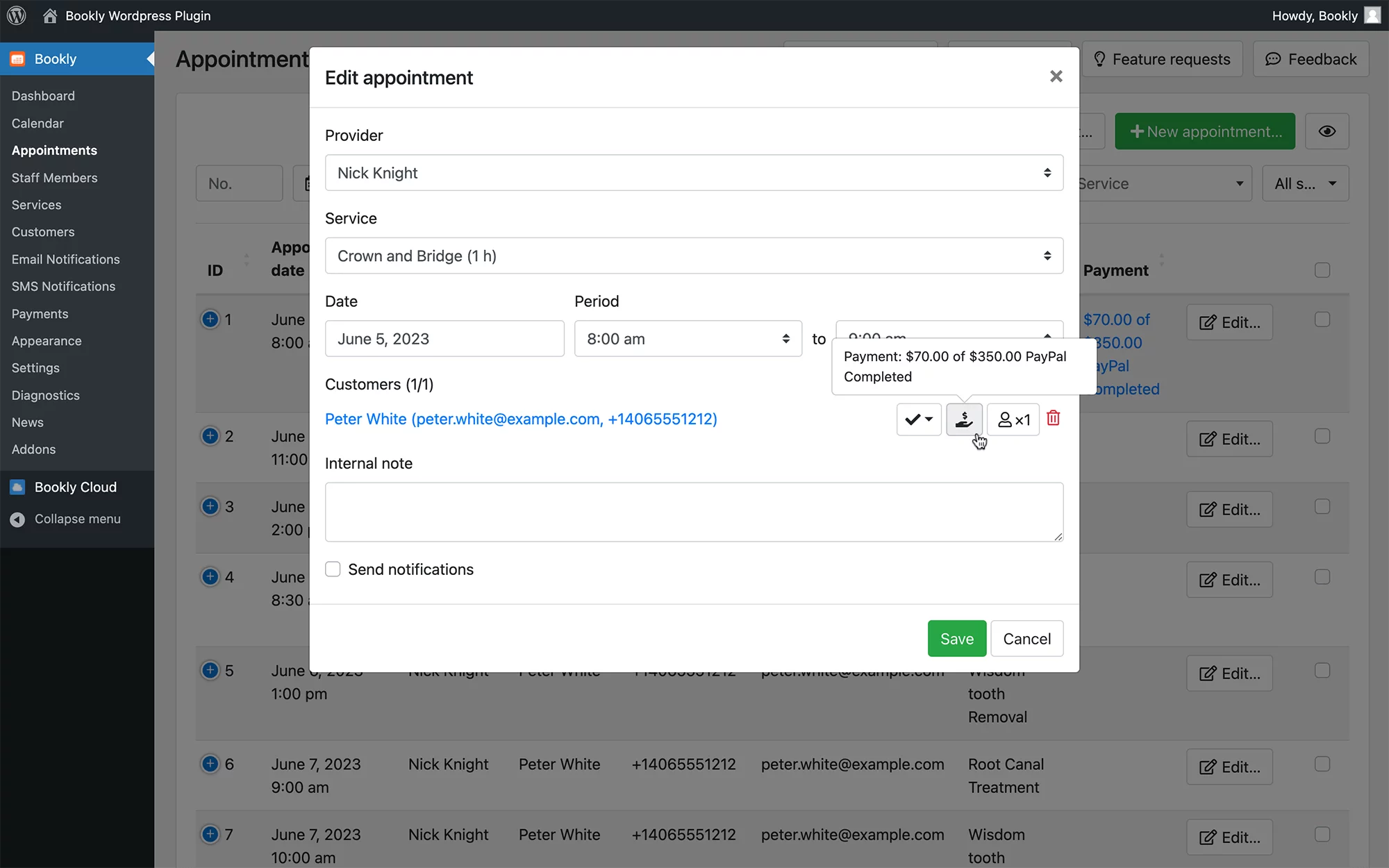 Accept deposit payments in Bookly
