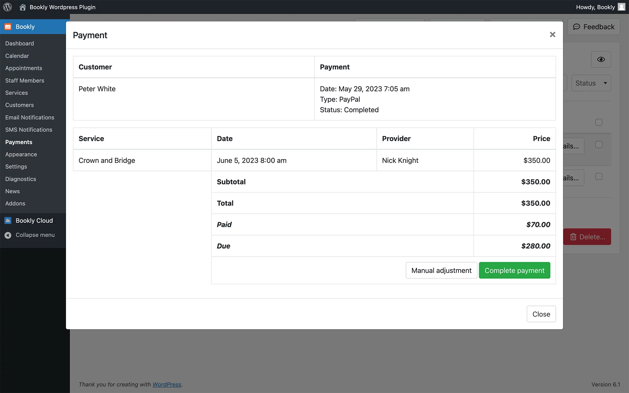 Accept deposit payments in Bookly