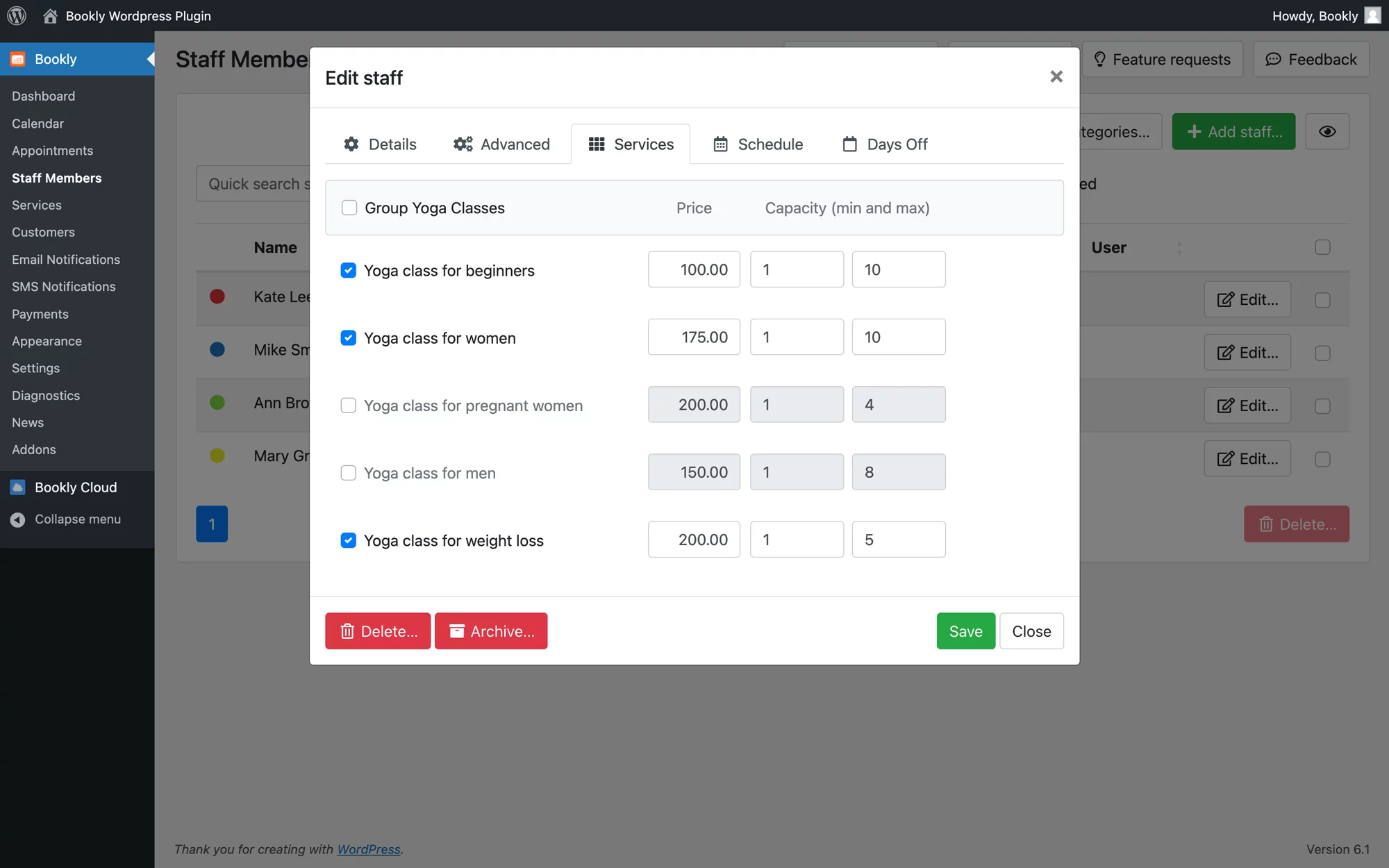 Accept group bookings in Bookly