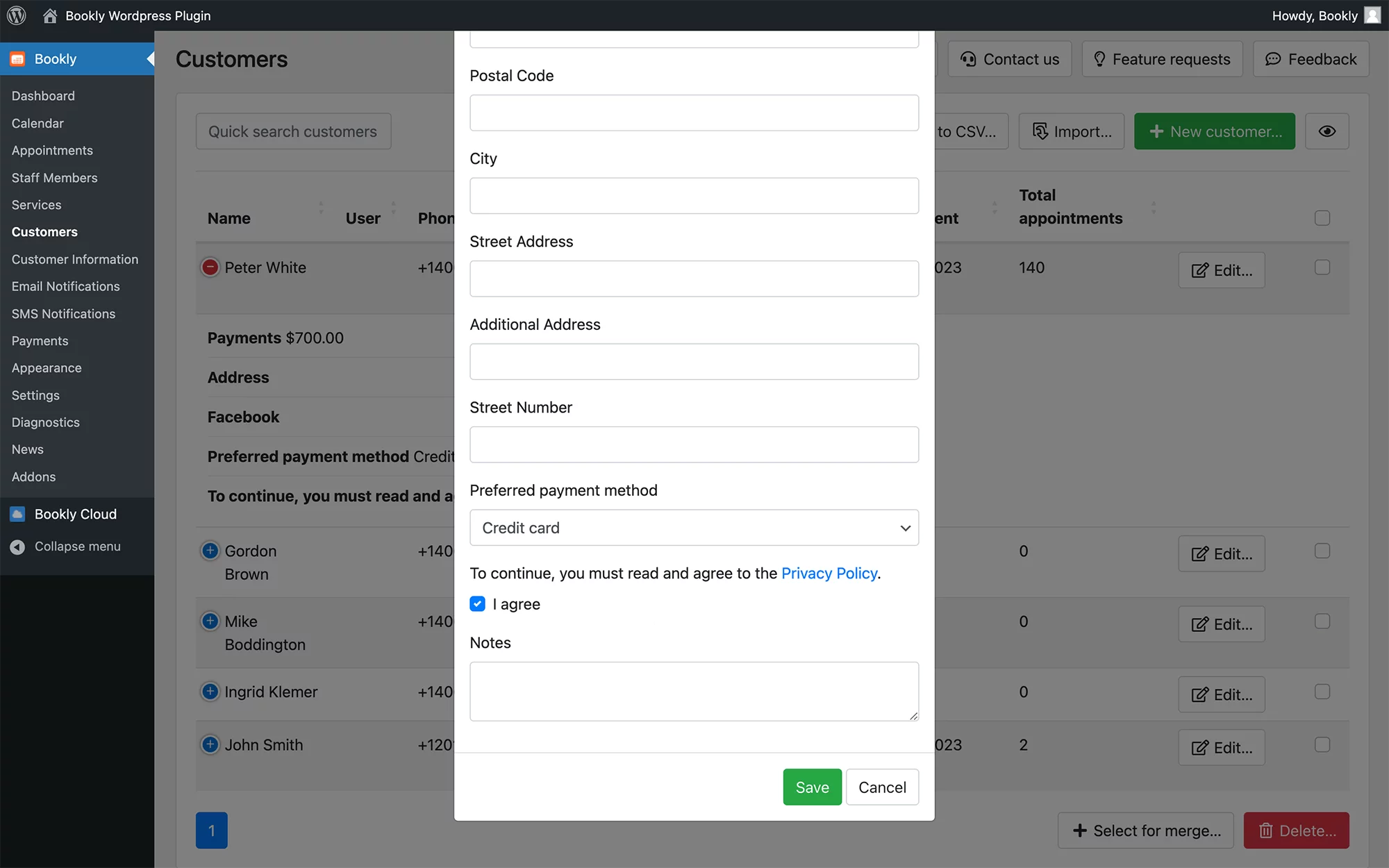 Add custom data to client’s profile in Bookly