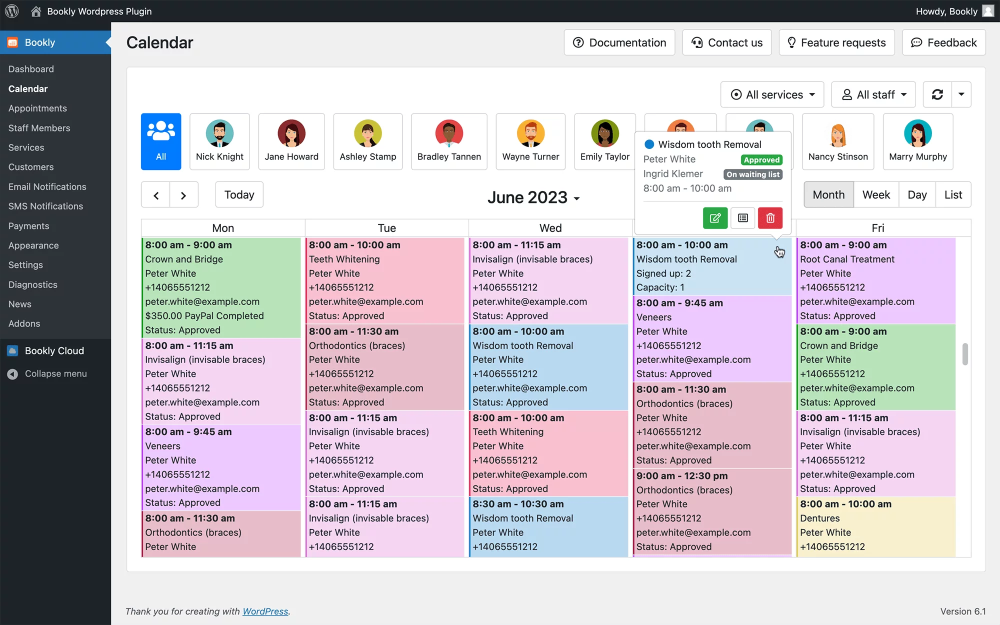 Add customers to the waiting list in Bookly