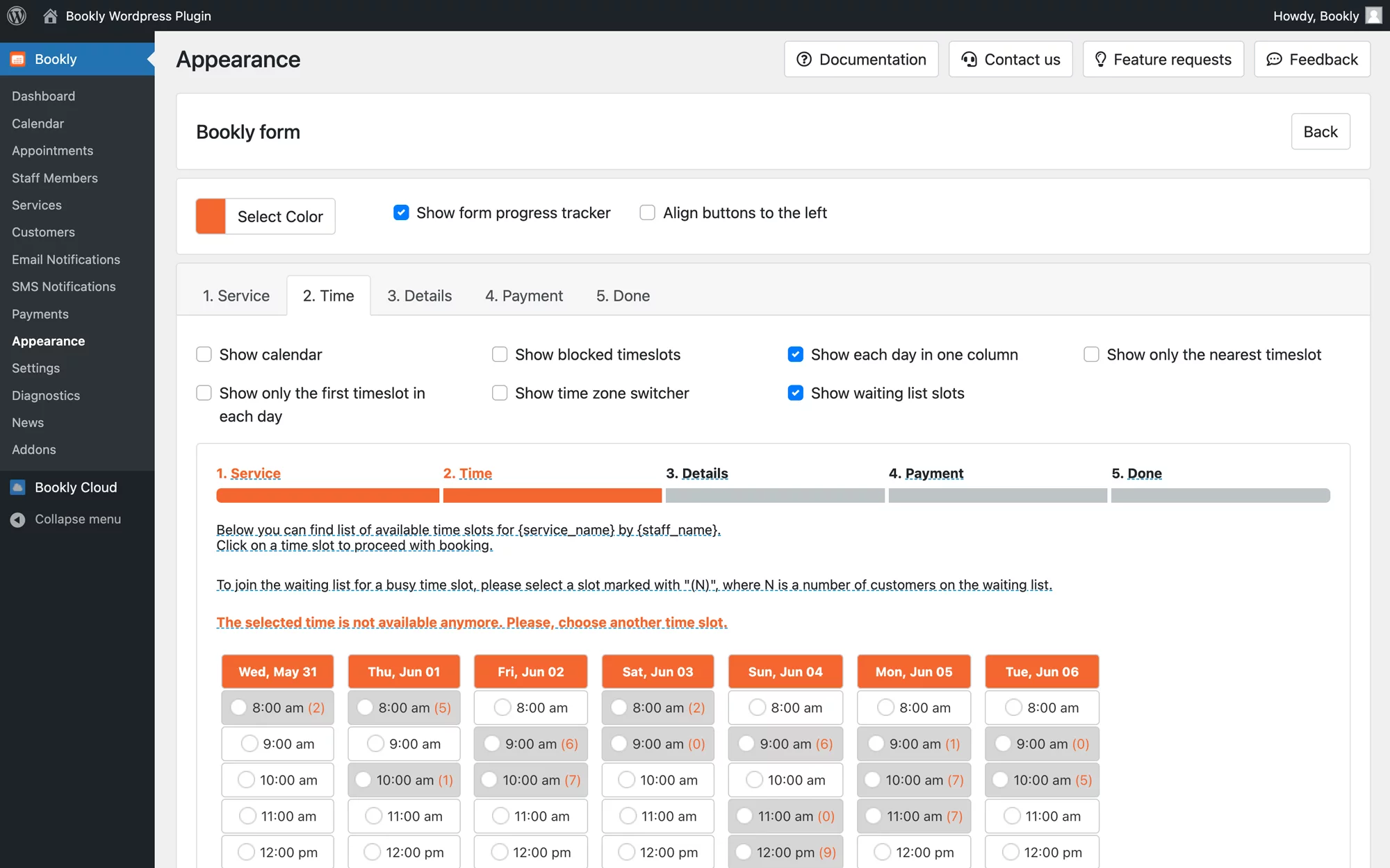 Add customers to the waiting list in Bookly