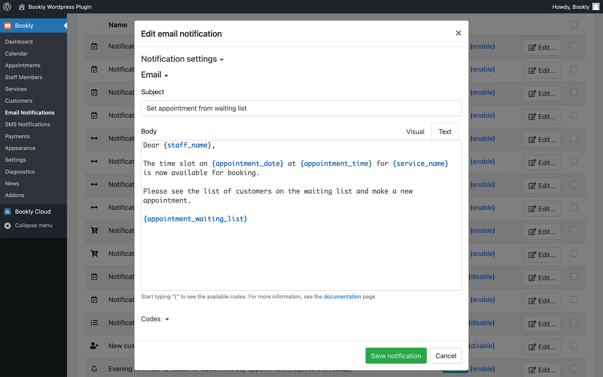 Add customers to the waiting list in Bookly