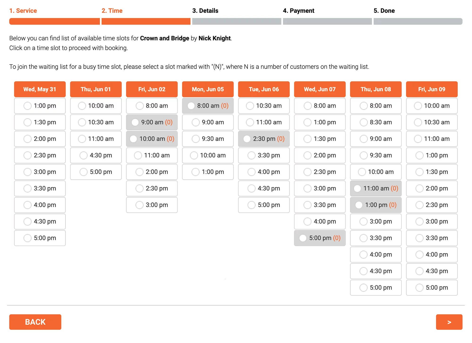 Add customers to the waiting list in Bookly