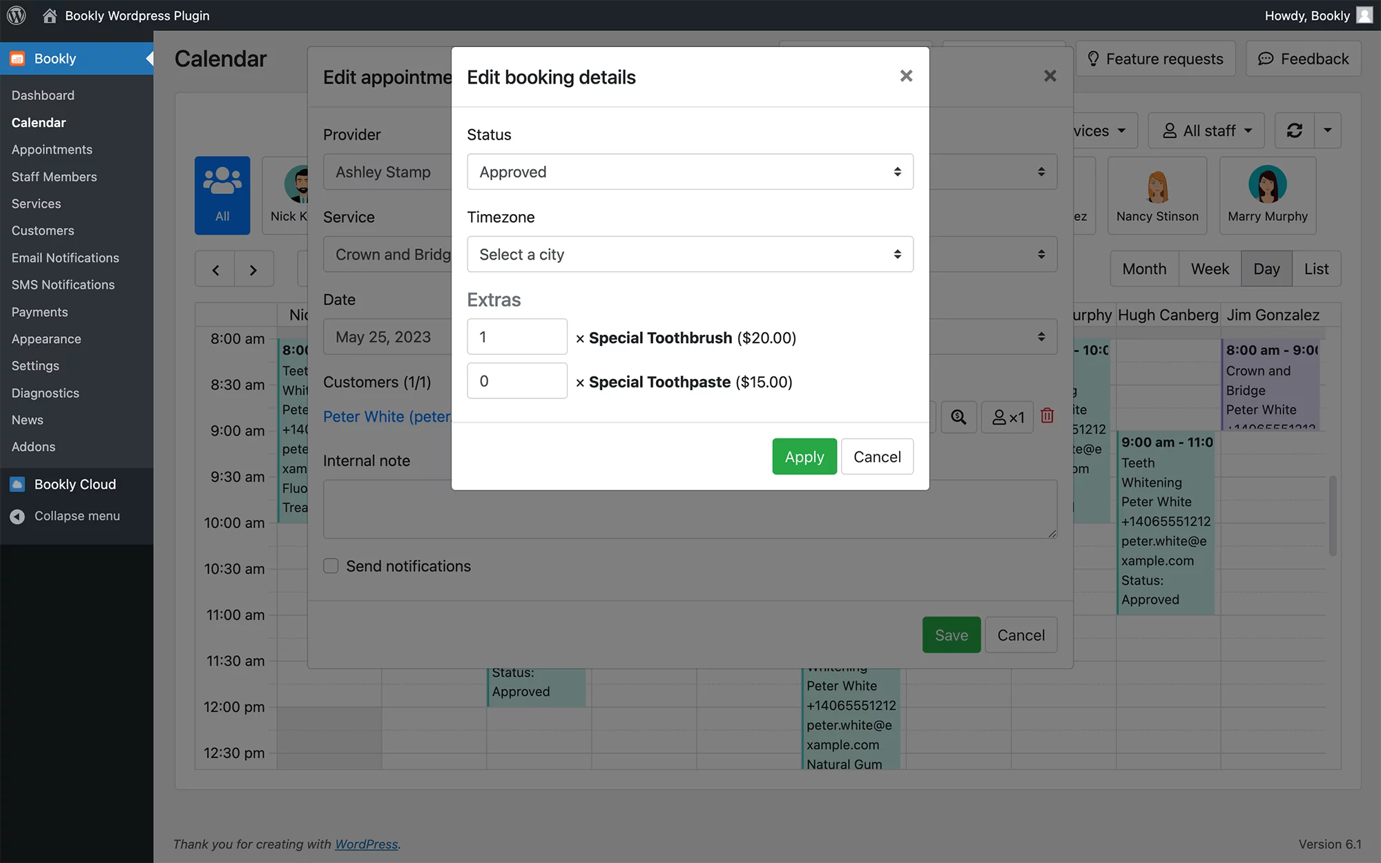 Add extras to your services in Bookly