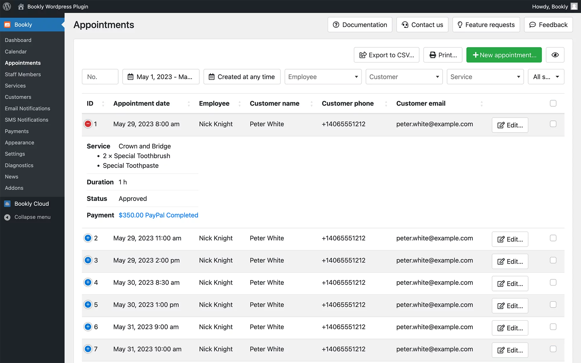 Add extras to your services in Bookly