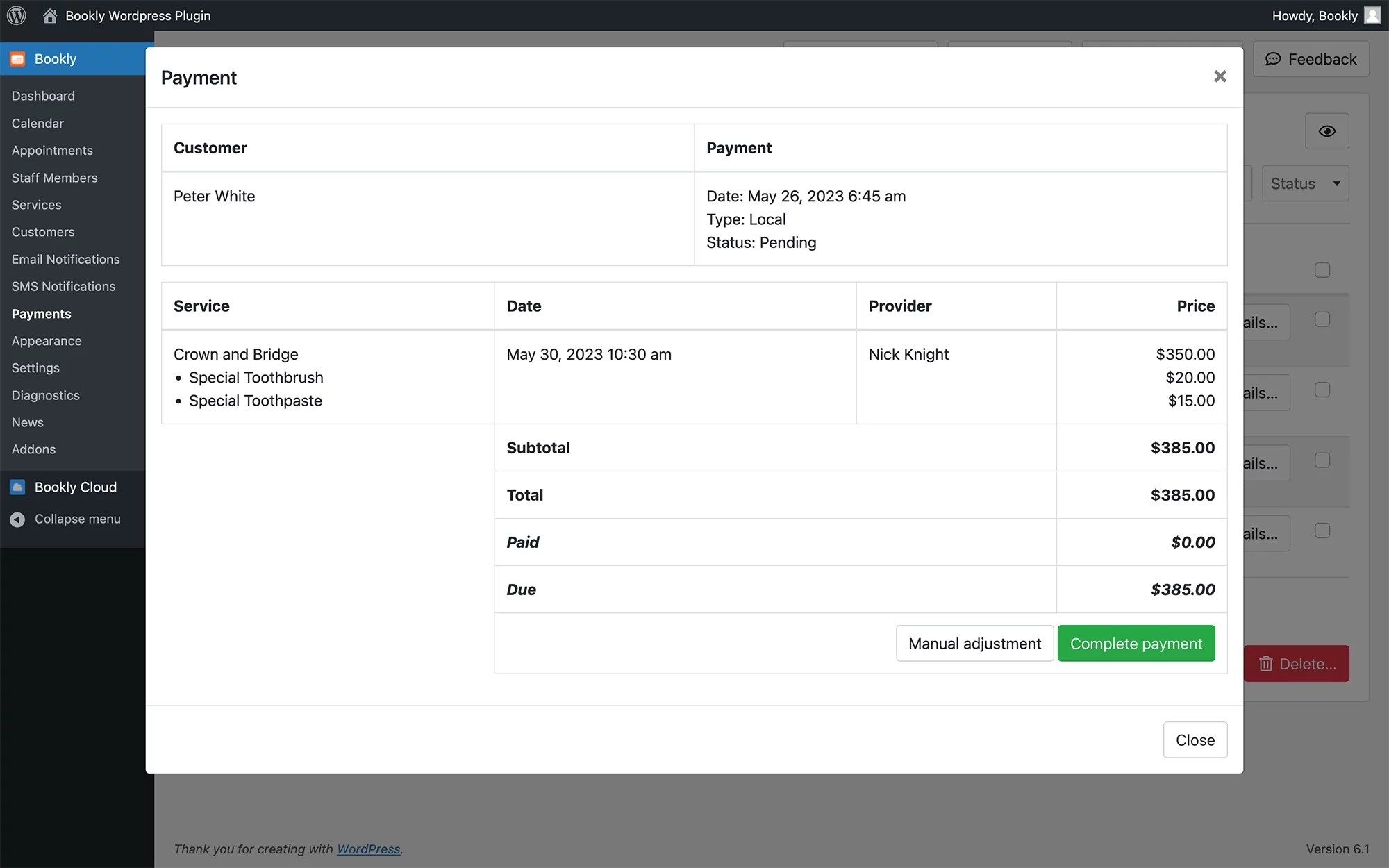 Add extras to your services in Bookly