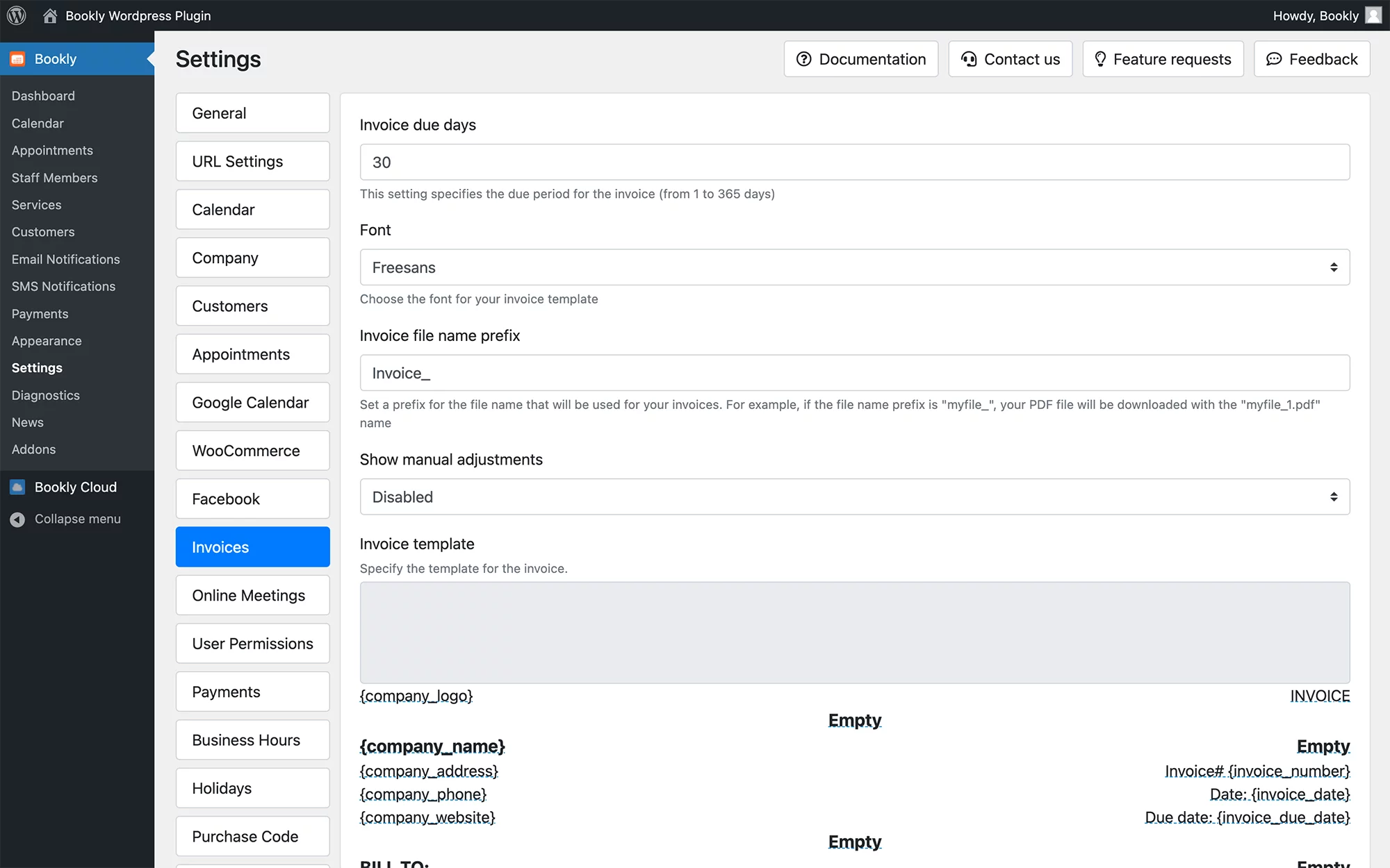 Automatic invoicing in Bookly