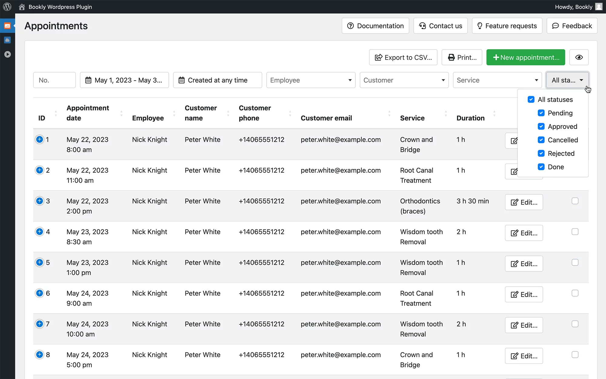 Automatic or manual booking approval in Bookly
