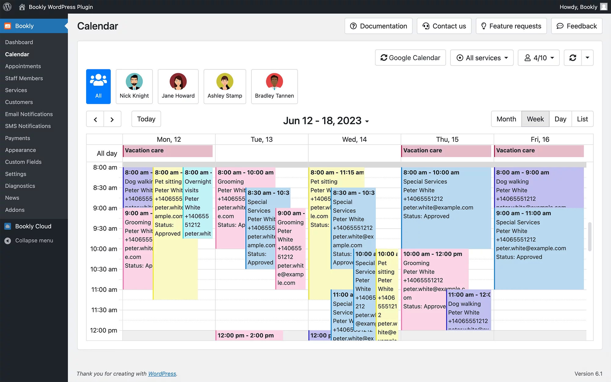 Full two-way sync with Google Calendar in Bookly