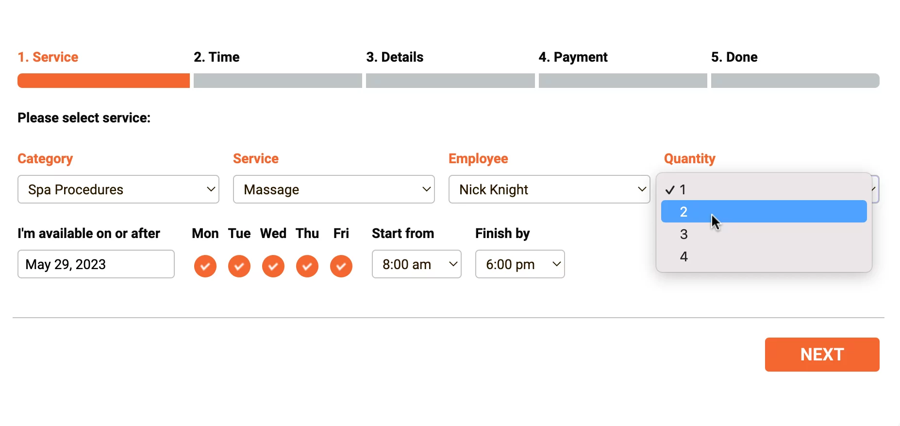 Multiply appointments in Bookly