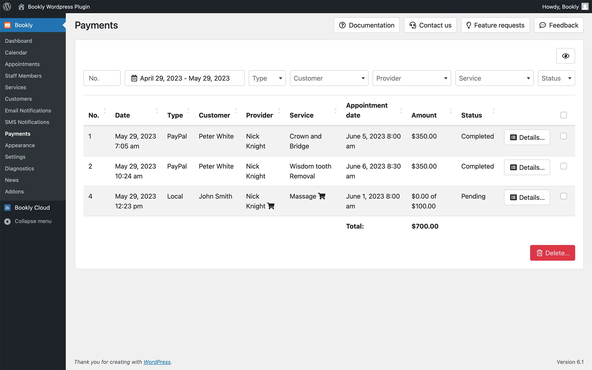 Multiply appointments in Bookly