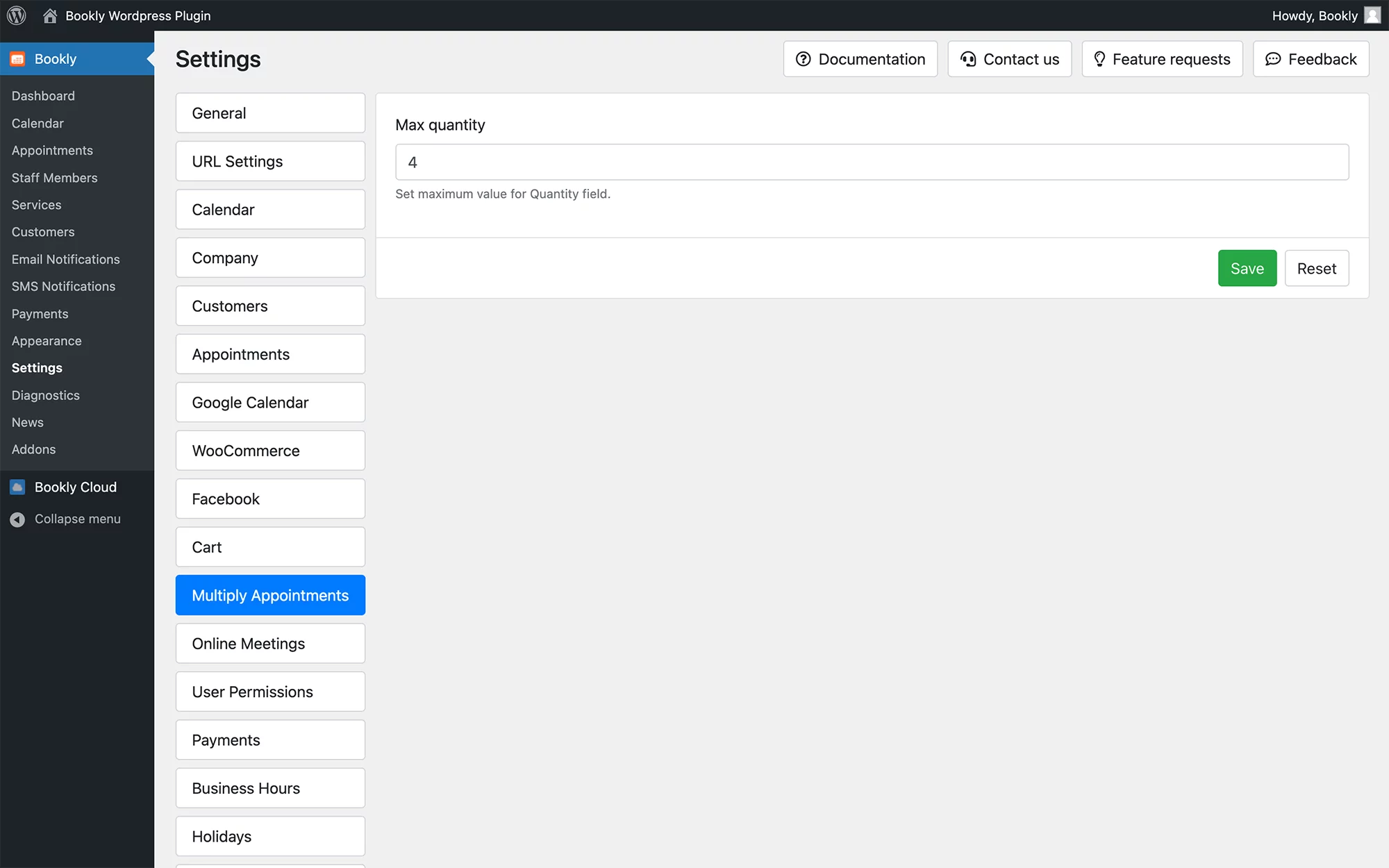 Multiply appointments in Bookly