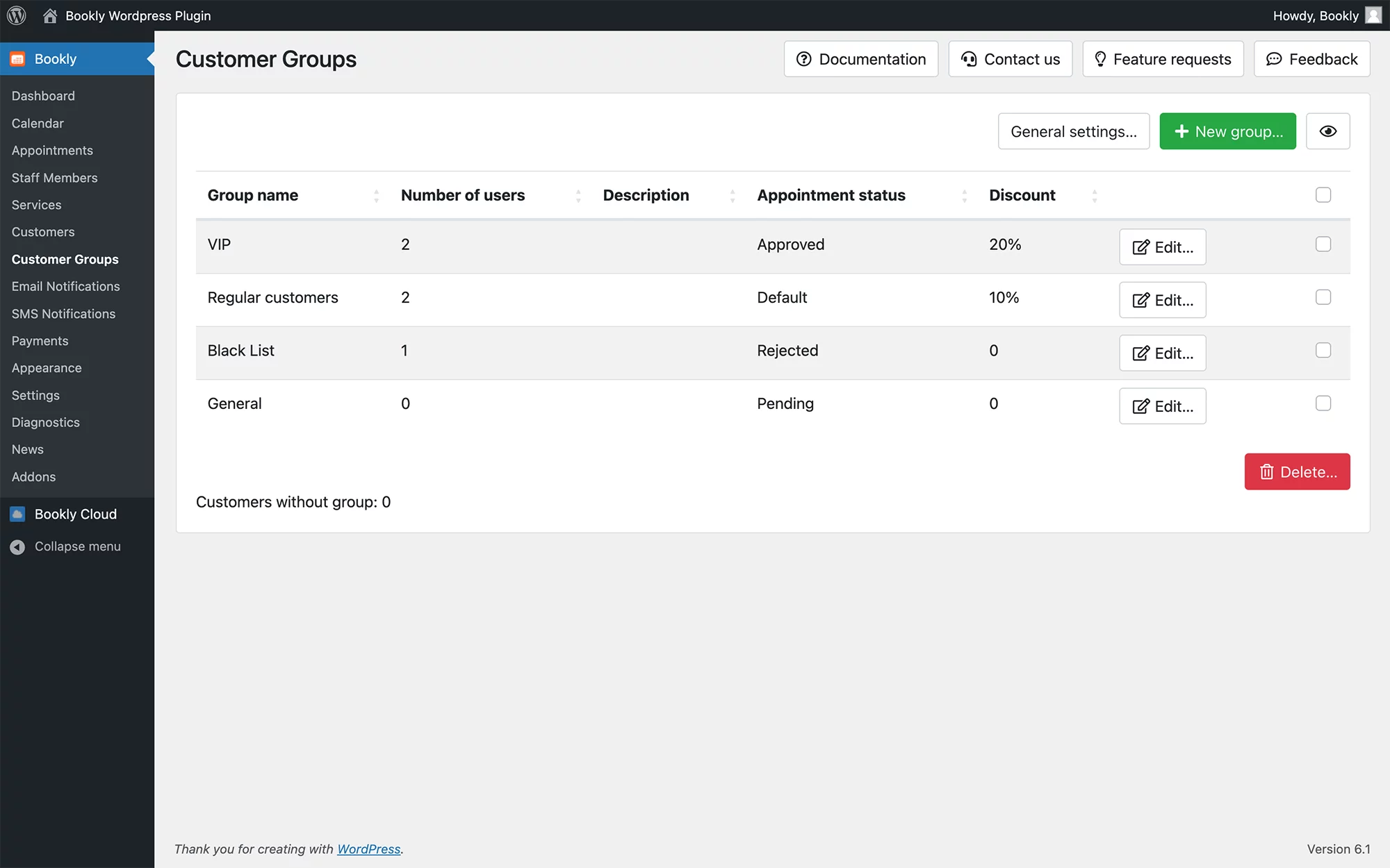 Organize clients into groups in Bookly