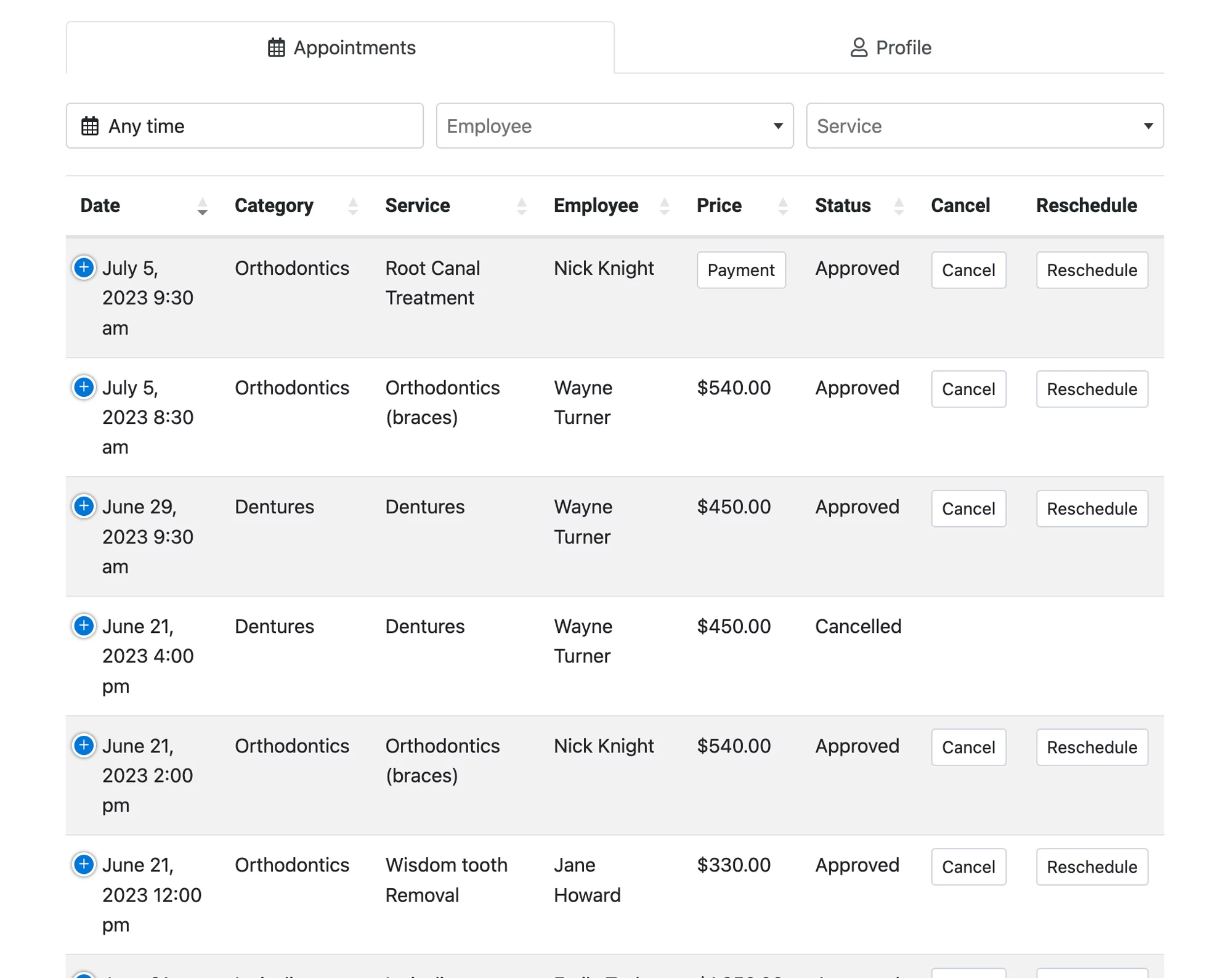 Personal Customer Cabinet for clients in Bookly
