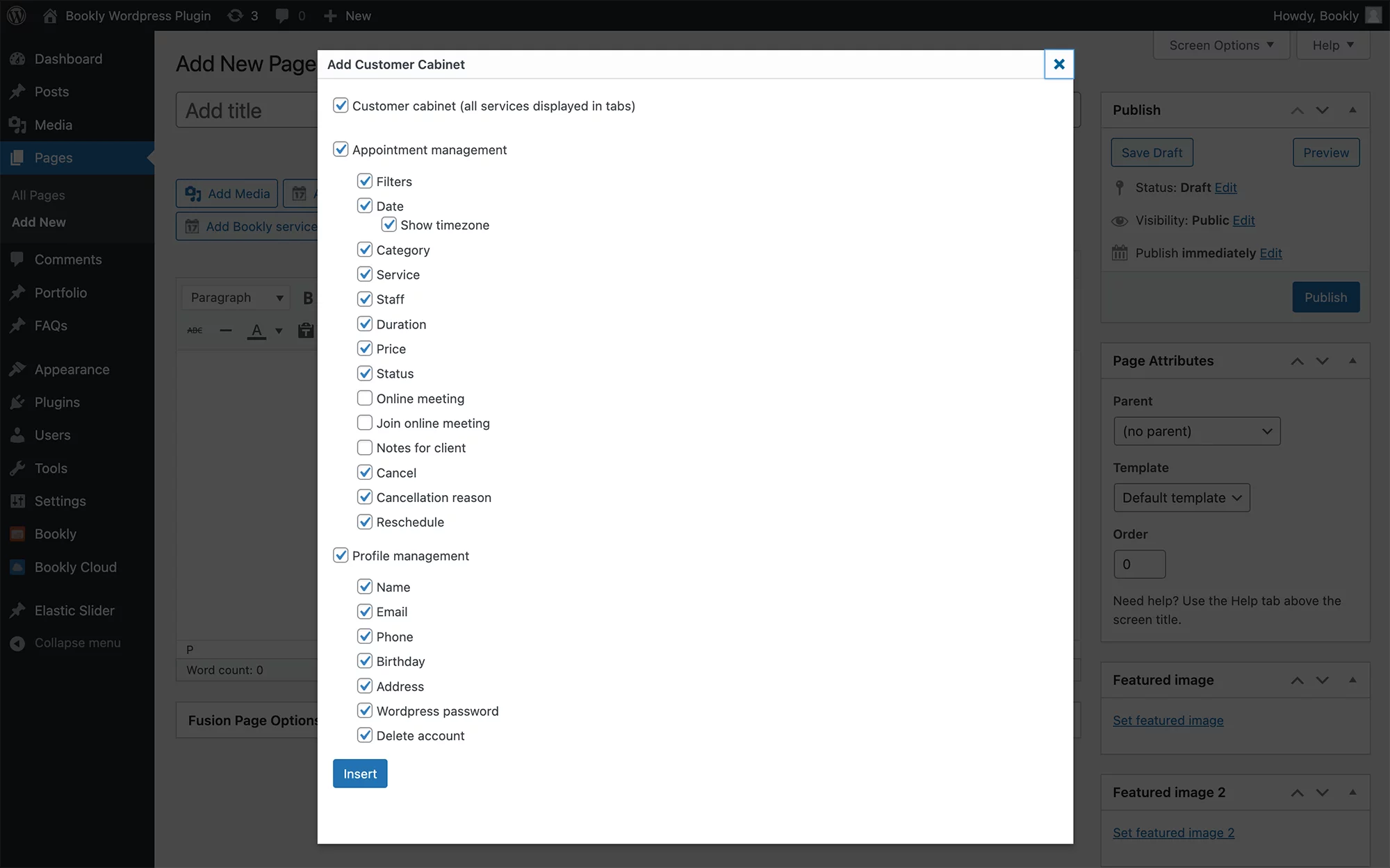 Personal Customer Cabinet for clients in Bookly