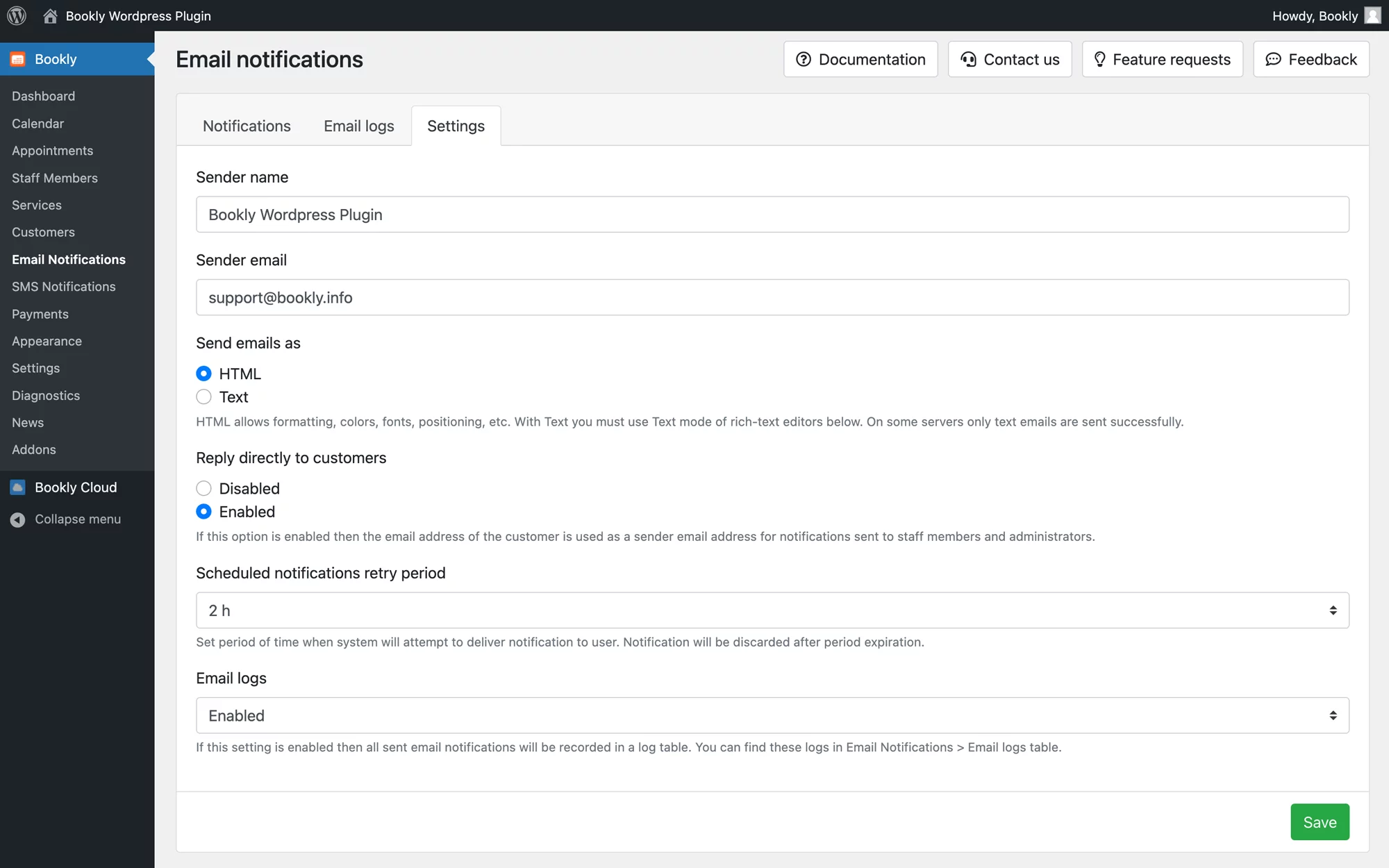 Send automatic email and SMS notifications in Bookly