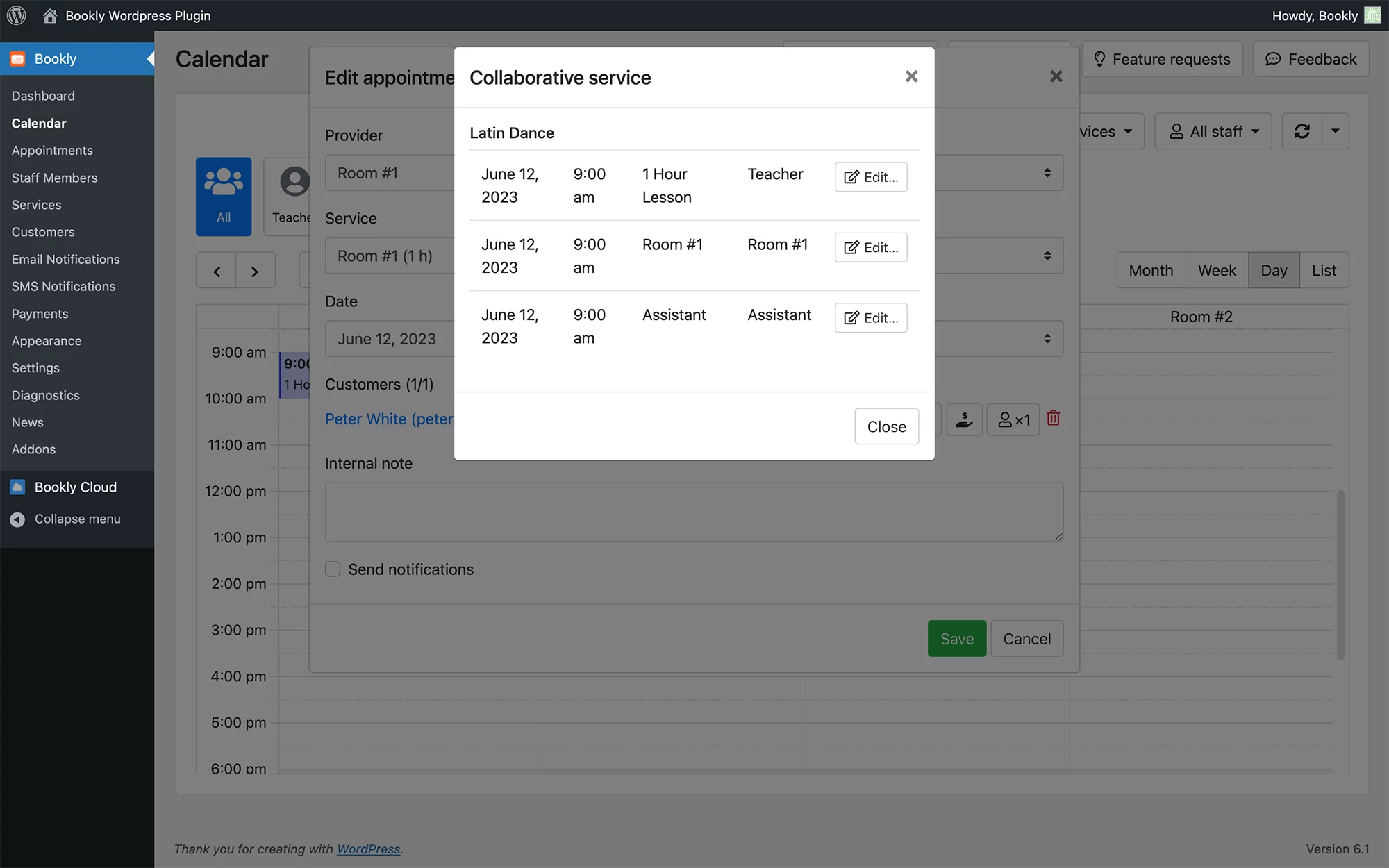 Share rooms and equipment between employees in Bookly