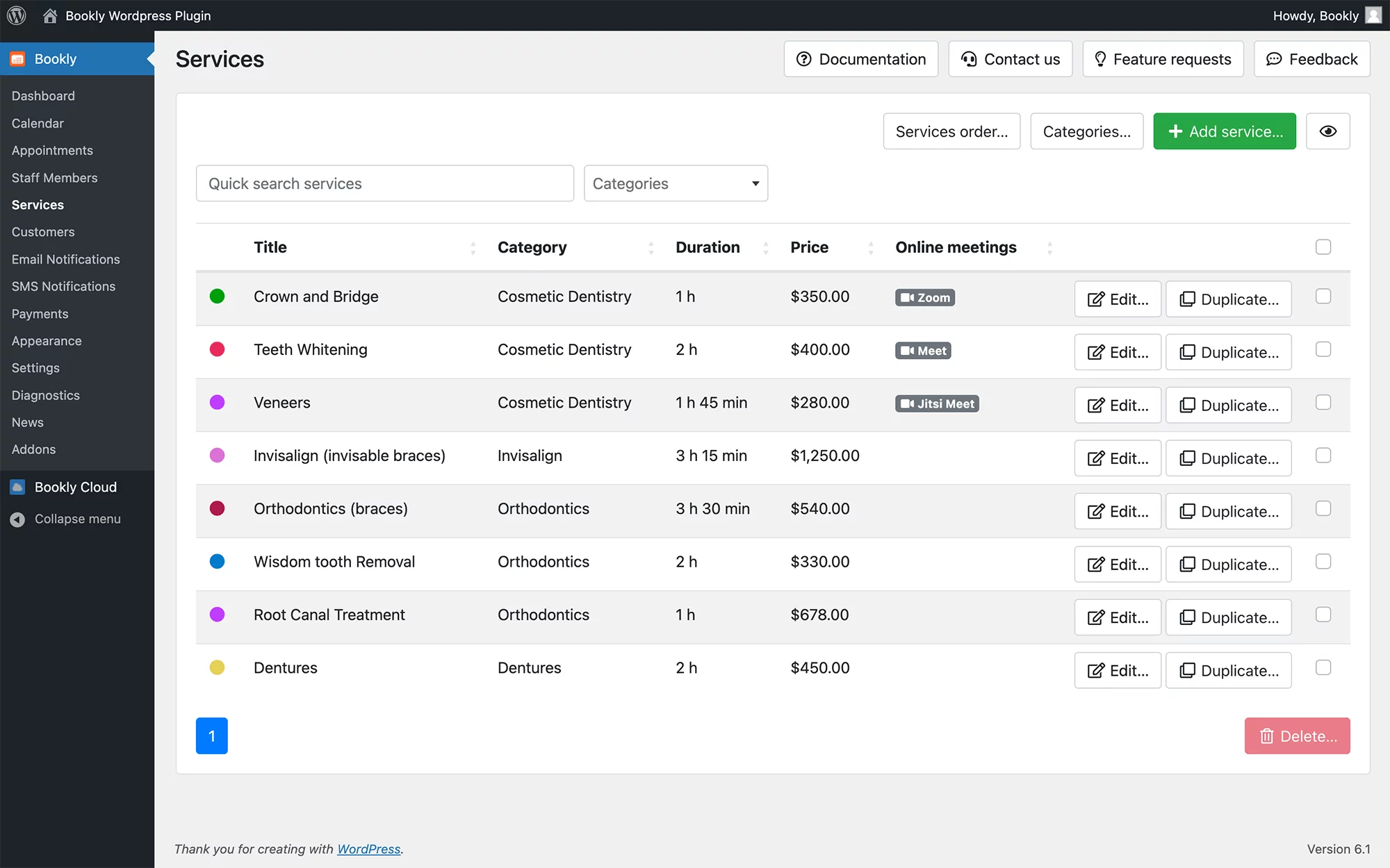 User-friendly admin panel in Bookly PRO