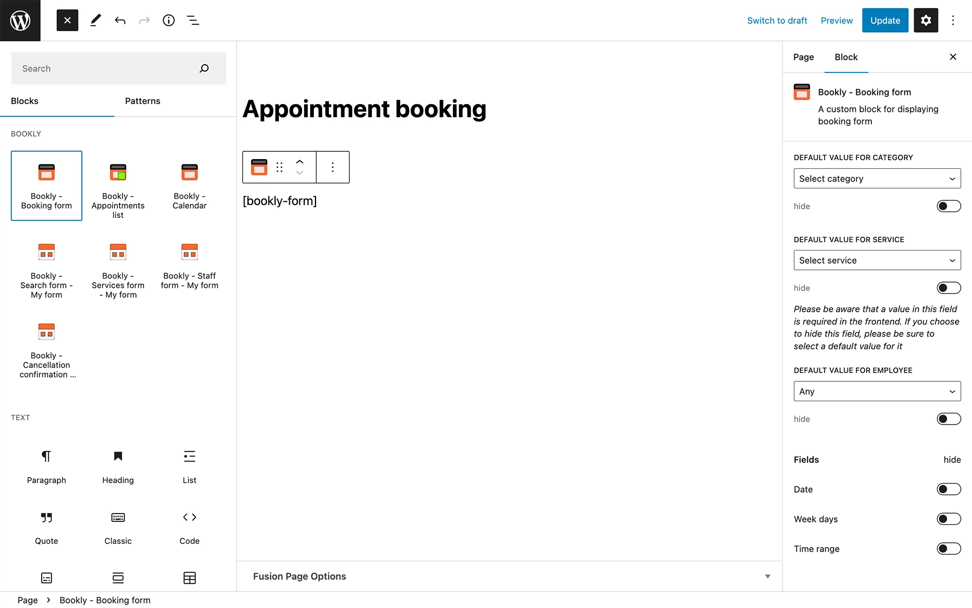 Unlimited number of Bookly booking forms on your site