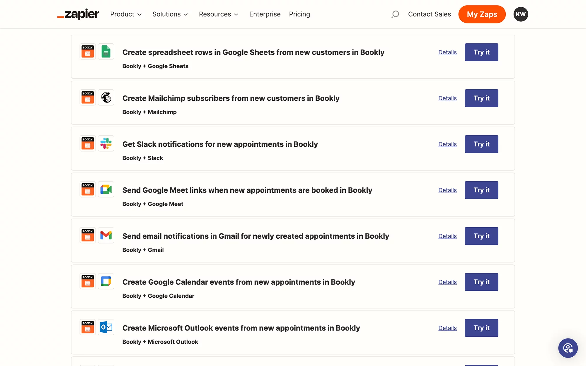 Zapier Integration in Bookly